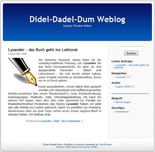Didel-Dadel-Dum Blog - Screenshot von 2009